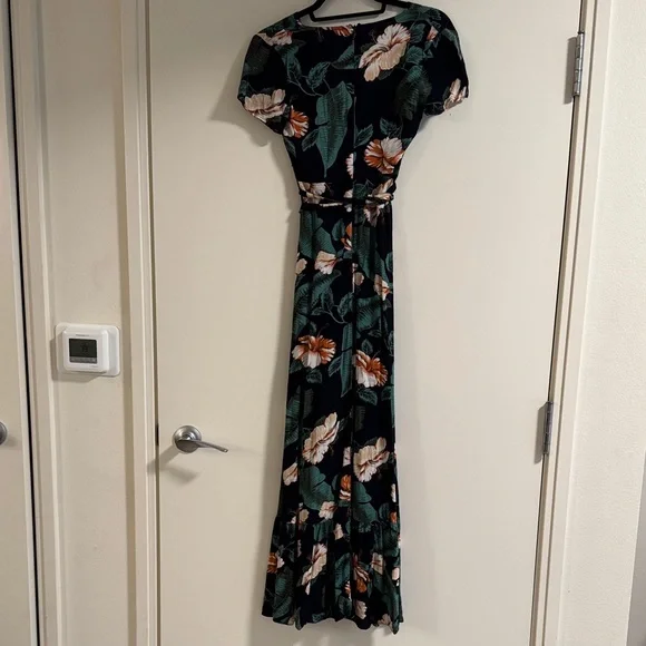 XIX Palms Black and Green Floral Maxi Dress - Picture 6 of 6